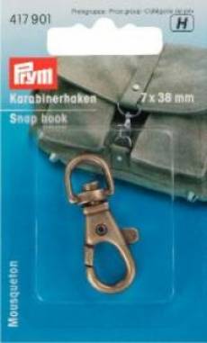 Karabinerhaken antikmessing 07x38 mm