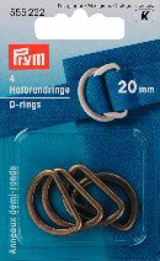D Ringe antikmessing 20 mm