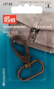 Karabinerhaken antikmessing 25x40 mm