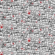 Bonjour words white