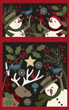  Holly Jolly Flanell Snowman Panel II