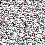 Bonjour words white